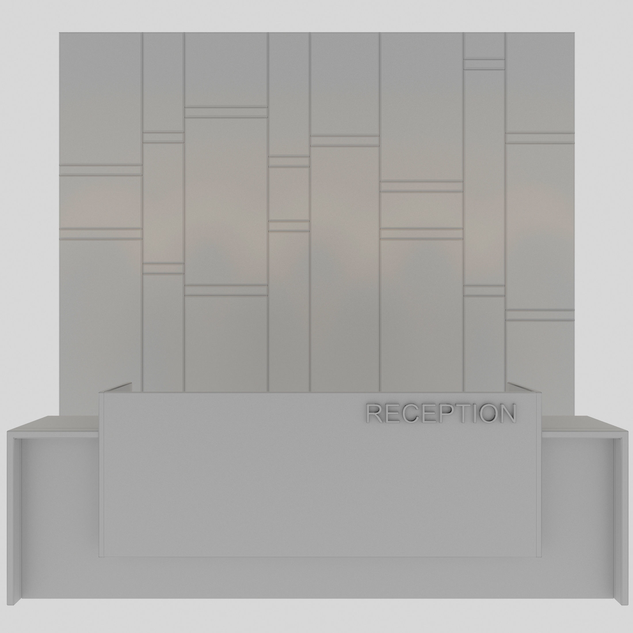 Reception desk 3D model_2