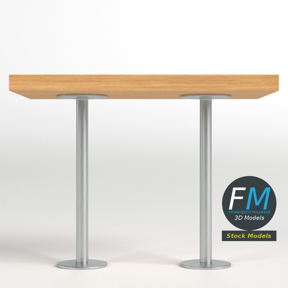 Double bar table 3D model_3