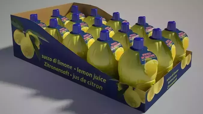 Lemon Juice box Mental Ray 3D model