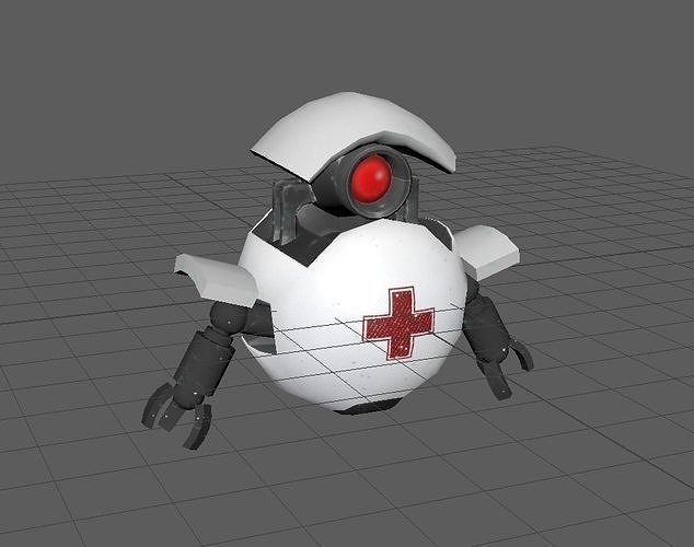 Medic bot Free low-poly 3D model