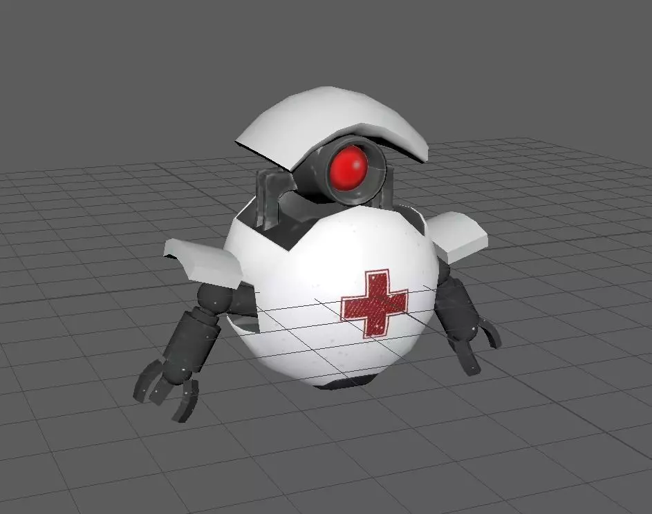 Medic bot Free low-poly 3D model_0