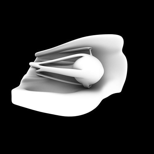 Eye 3D model skull Low-poly 3D model