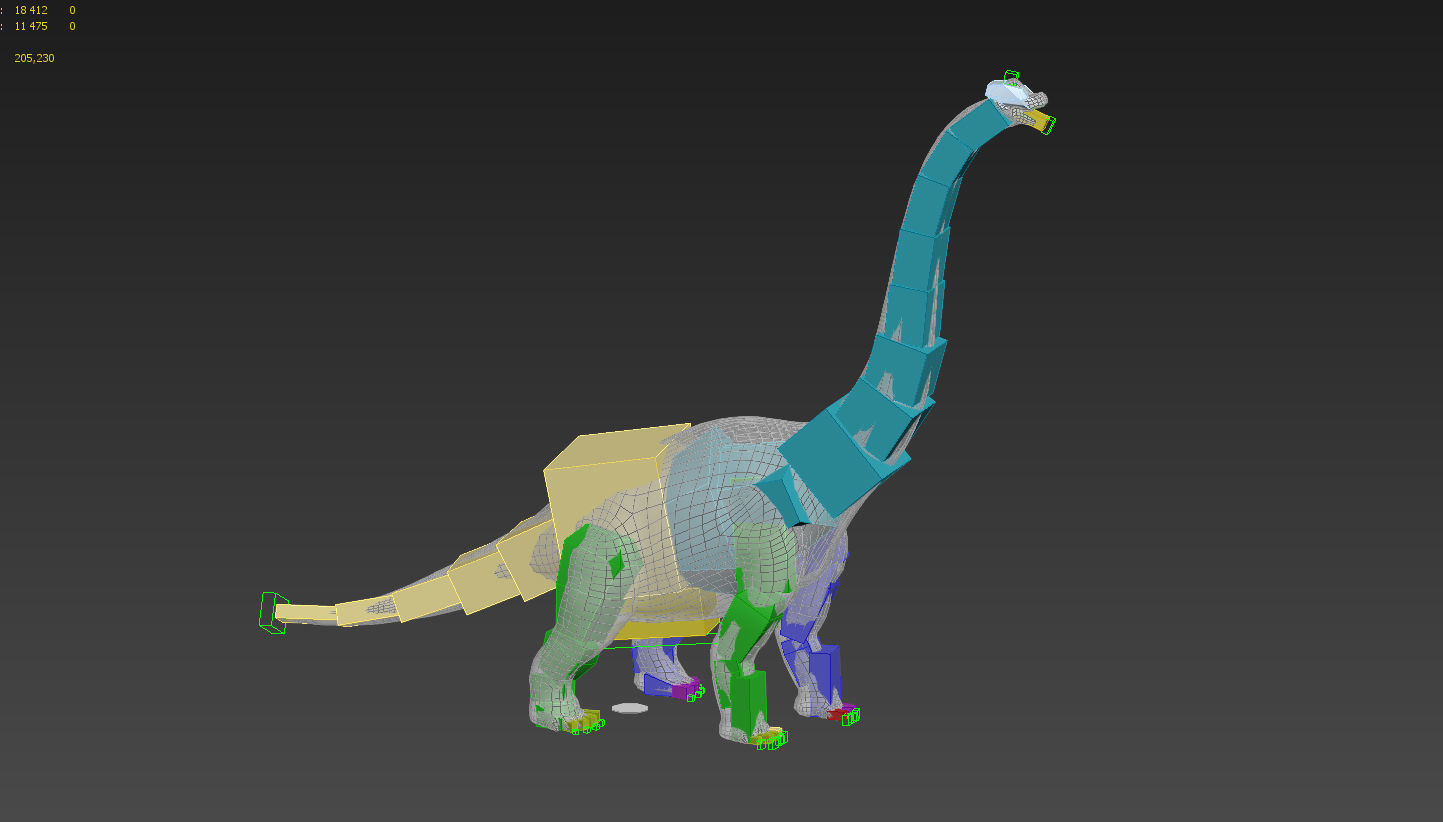 Brachiosaurus-Animated dinosaur Low-poly 3D model_8