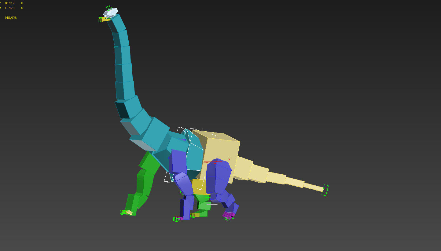 Brachiosaurus-Animated dinosaur Low-poly 3D model_7