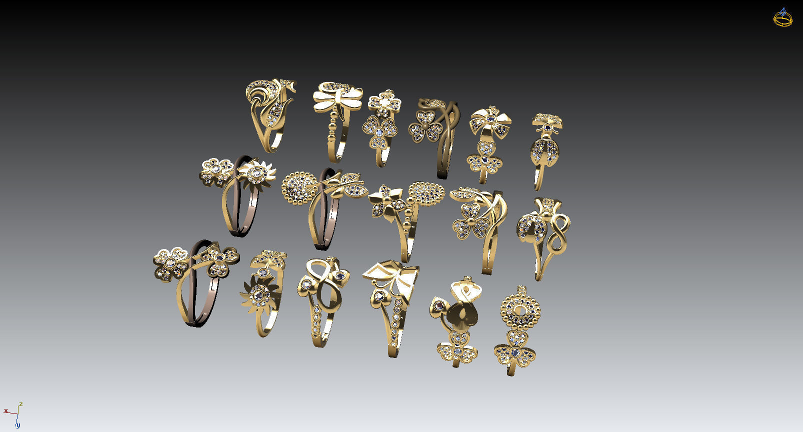 jewelry half ring   3D print model_2