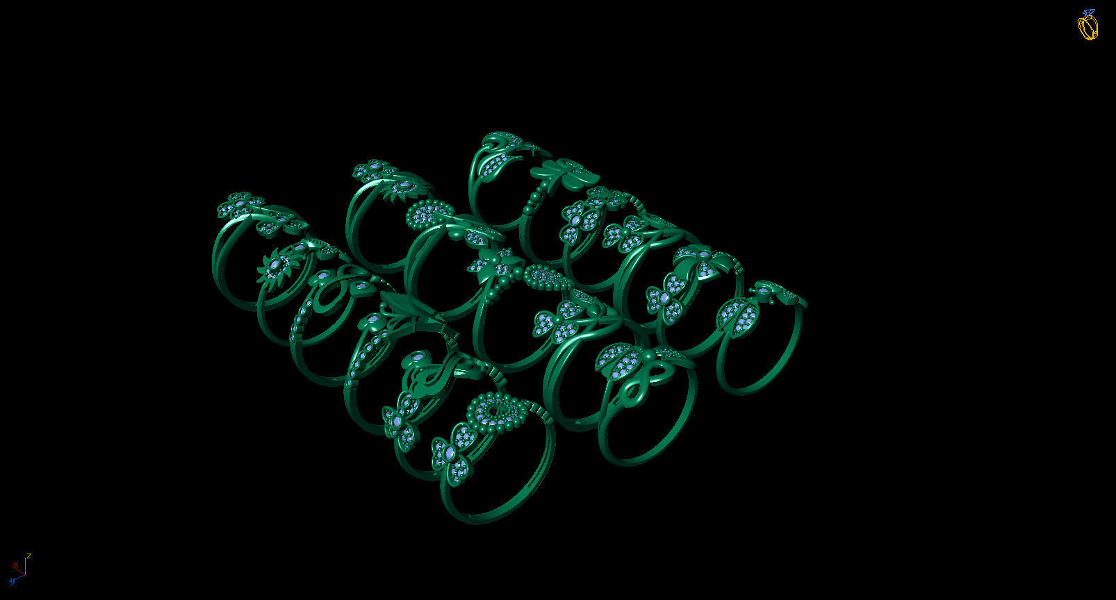 jewelry half ring   3D print model_1