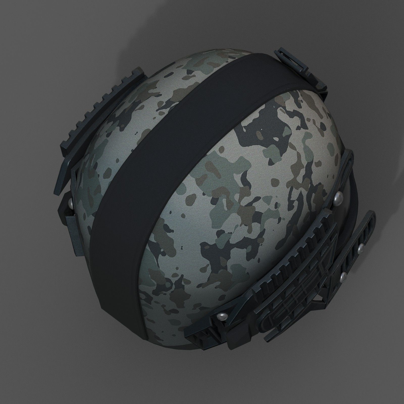 Helmet scifi military combat 3d model low poly fantasy Low-poly 3D model_7