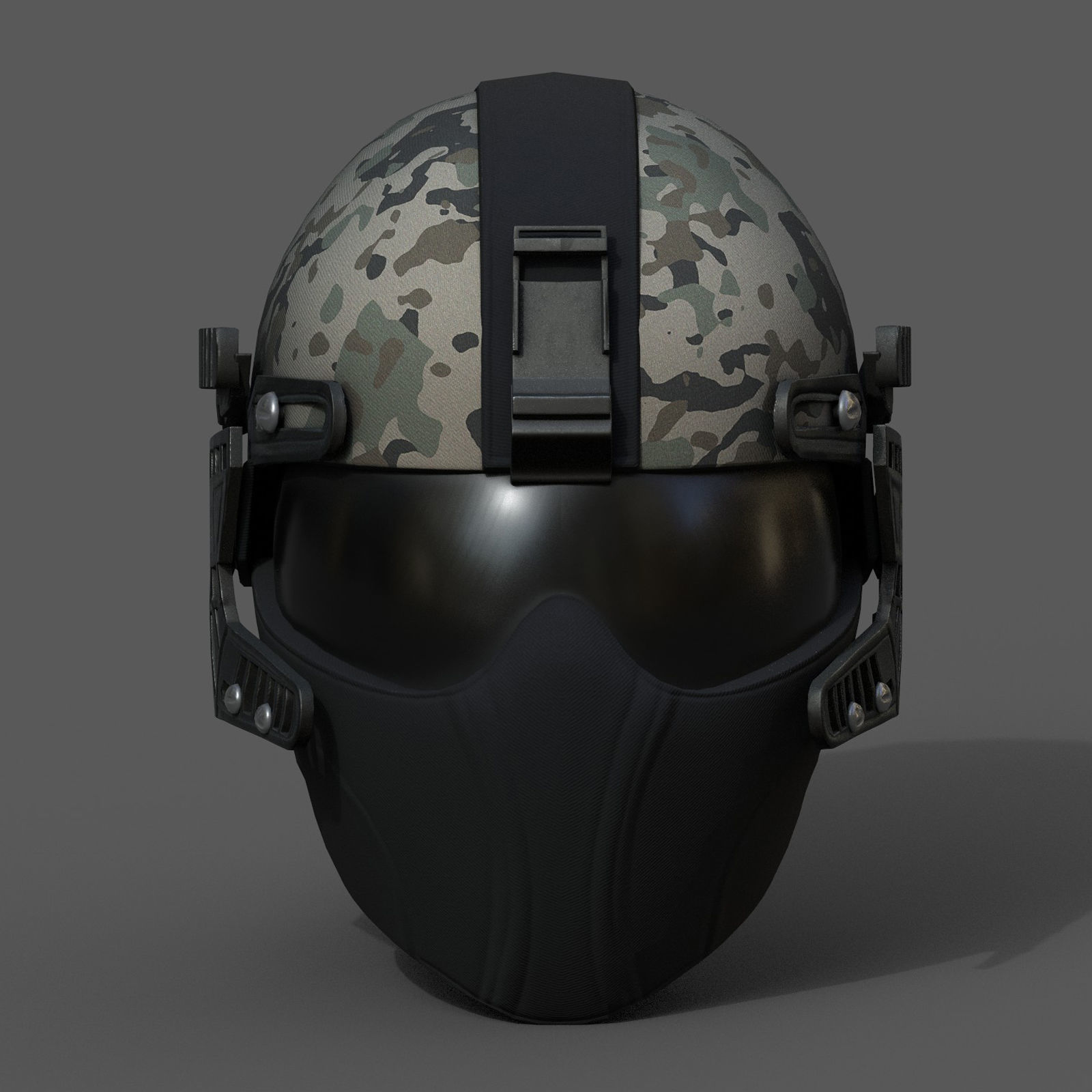 Helmet scifi military combat 3d model low poly fantasy Low-poly 3D model_1