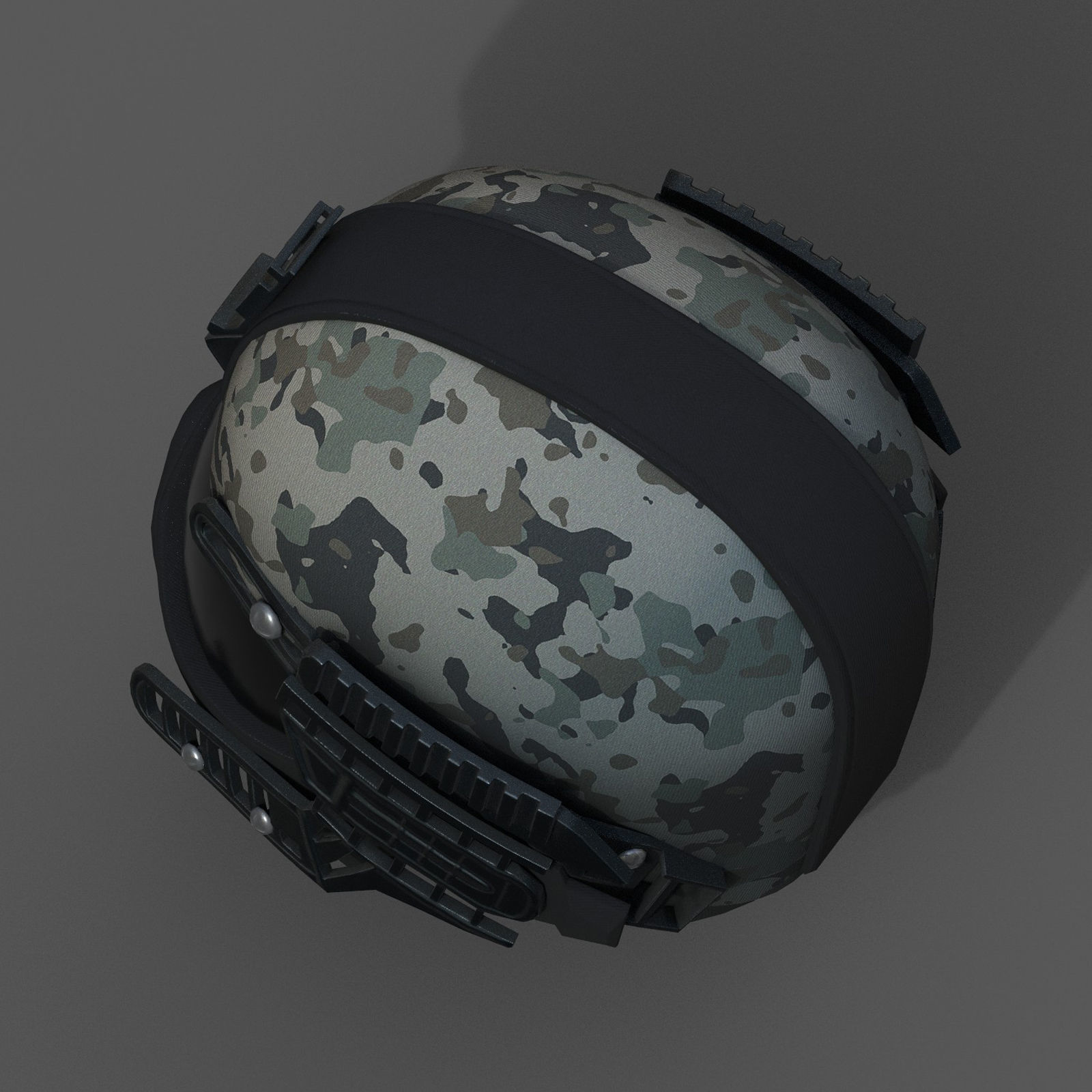 Helmet scifi military combat 3d model low poly fantasy Low-poly 3D model_6