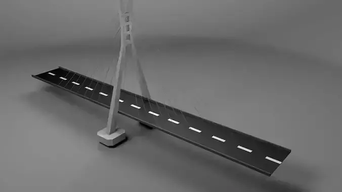 Suspension bridge Low poly 