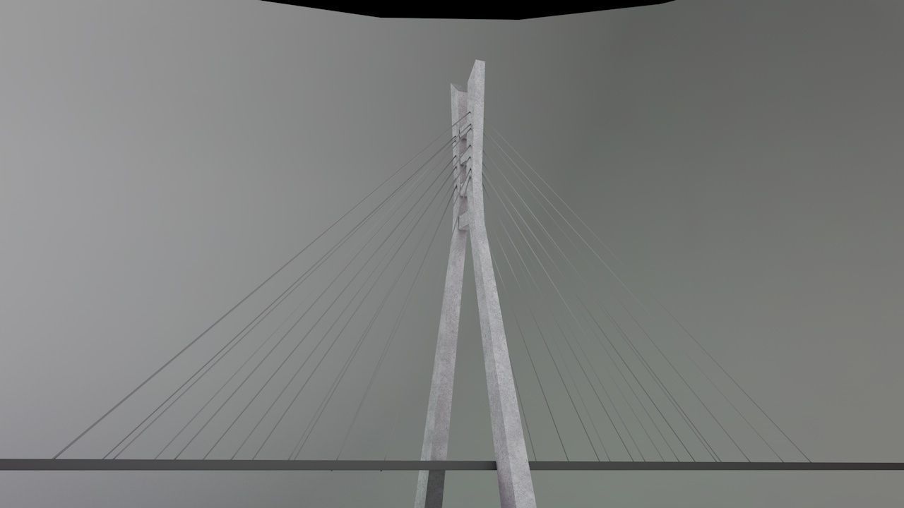 Suspension bridge Low poly  Low-poly 3D model_5