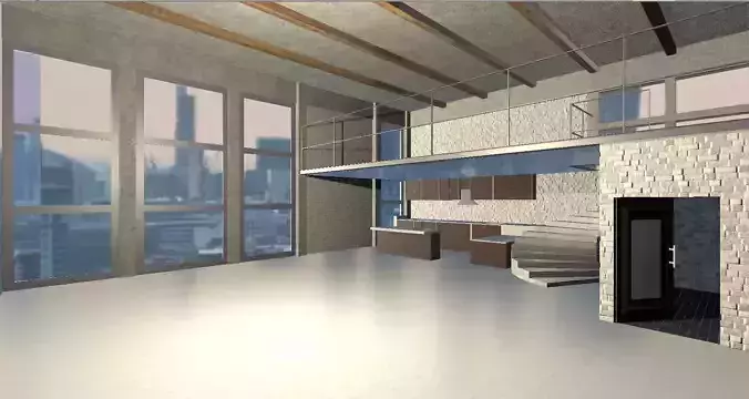 Modern Loft 3D Model Free low-poly 3D model Modern Loft 3D Model Free low-poly 3D model