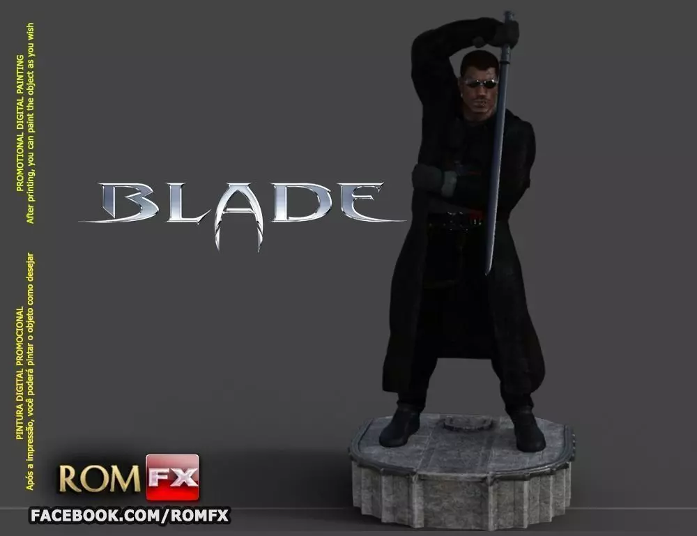 Blade Vampire Hunter - 3D Printable Figure 3D print model_0
