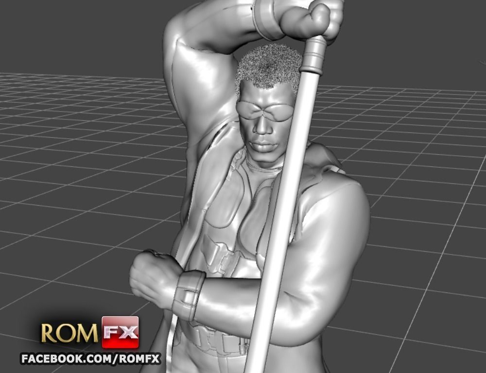 Blade Vampire Hunter - 3D Printable Figure 3D print model_5