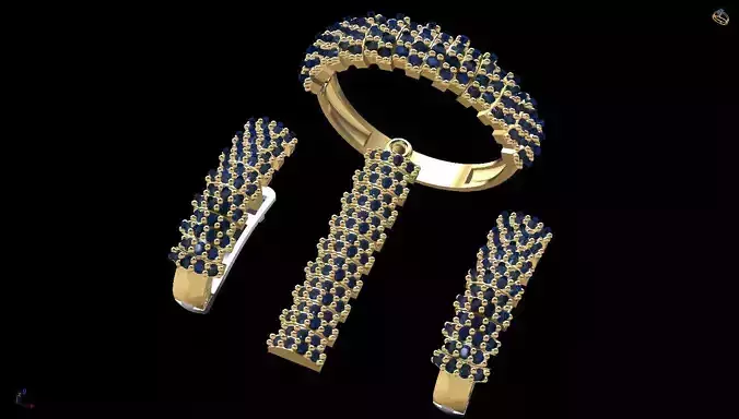 HALF SET RING EARRING NECKLACE