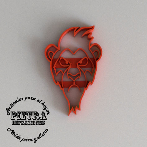 MOLDE CORTANTE PARA GALLETAS FONDANT EL REY LEON 3D print model_3