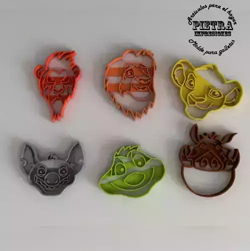 MOLDE CORTANTE PARA GALLETAS FONDANT EL REY LEON 3D print model
