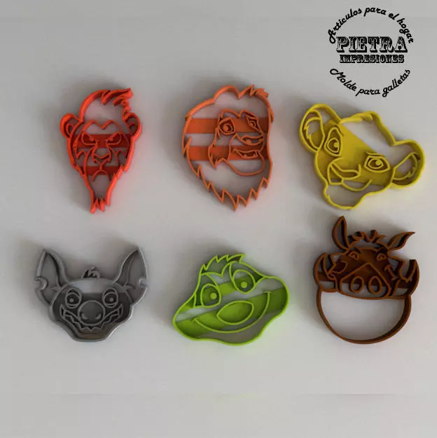 MOLDE CORTANTE PARA GALLETAS FONDANT EL REY LEON 3D print model_0