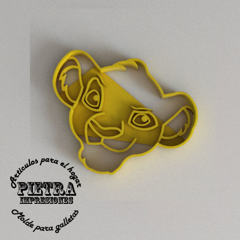 MOLDE CORTANTE PARA GALLETAS FONDANT EL REY LEON 3D print model_1