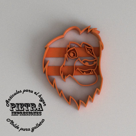 MOLDE CORTANTE PARA GALLETAS FONDANT EL REY LEON 3D print model_2