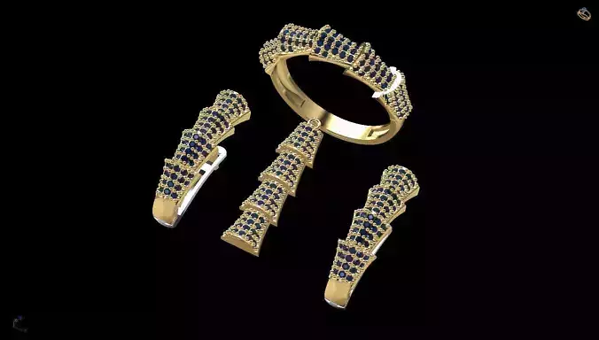 HALF SET RING EARRING NECKLACE