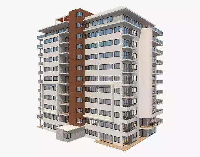 Apartment Building 6 Low-poly 3D model