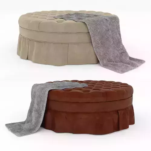 Round Capitone Ottoman