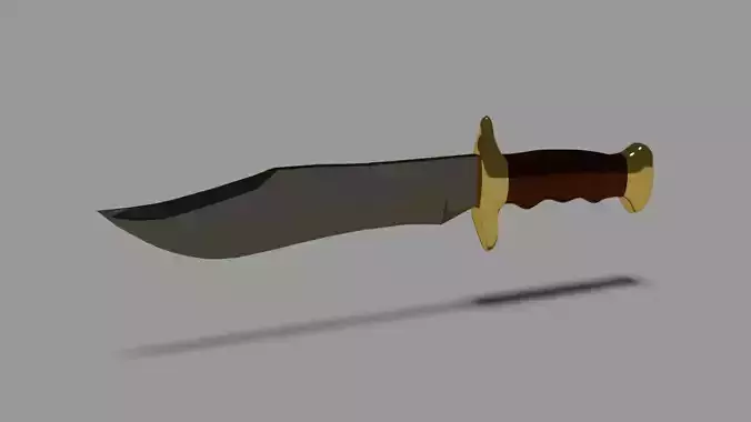 Cudeman Bowie Hunting Knife Low Poly