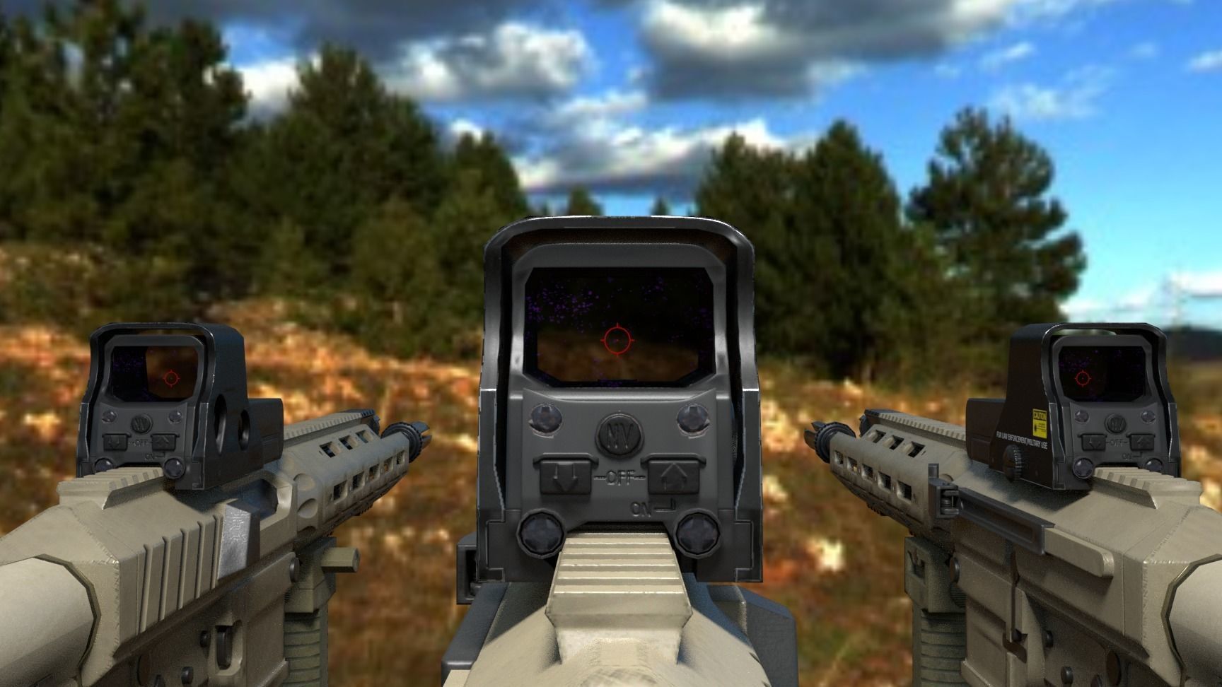Semi-Automatic Sniper Package Low-poly 3D model_33