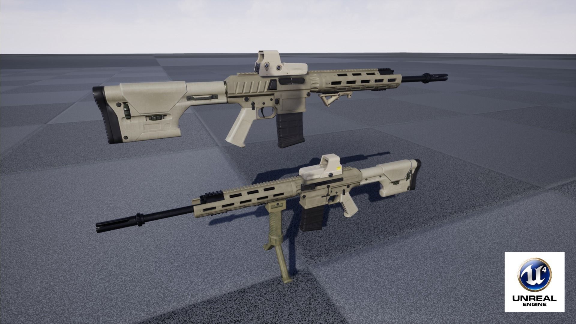 Semi-Automatic Sniper Package Low-poly 3D model_67