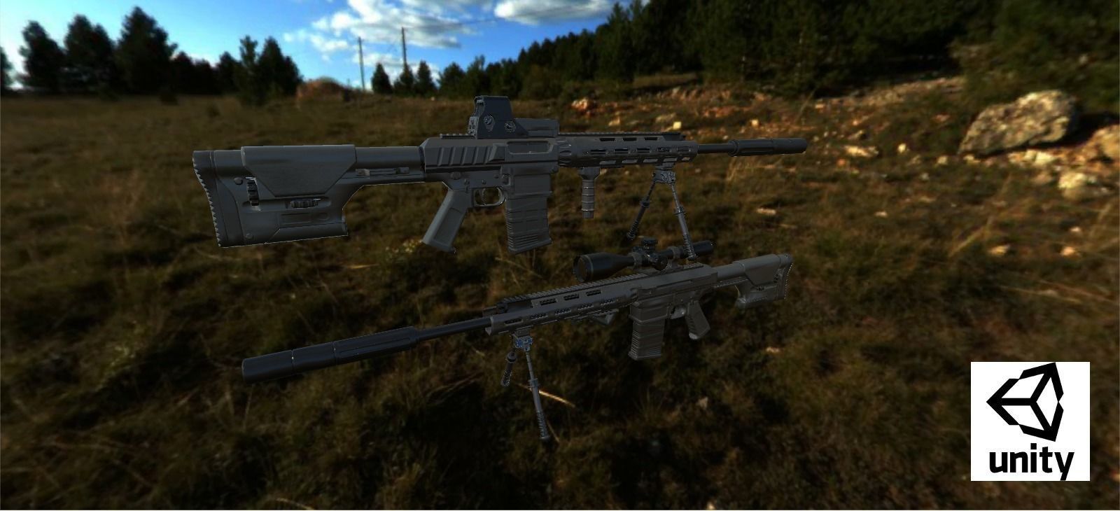 Semi-Automatic Sniper Package Low-poly 3D model_59