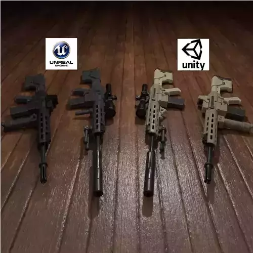 Semi-Automatic Sniper Package Low-poly 3D model