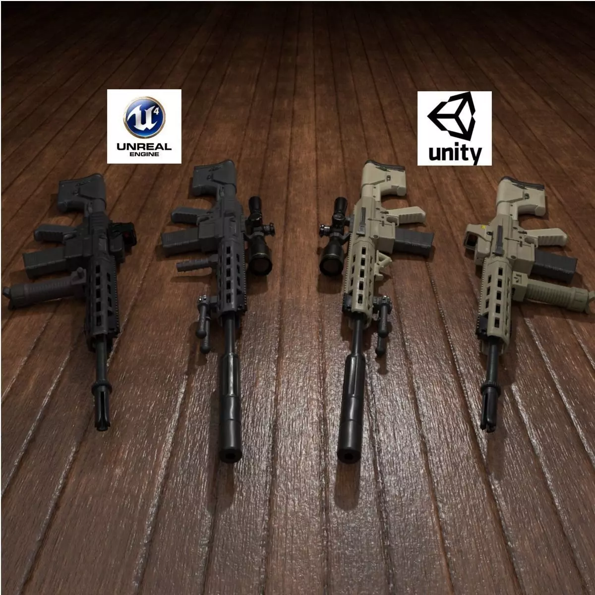 Semi-Automatic Sniper Package Low-poly 3D model_0