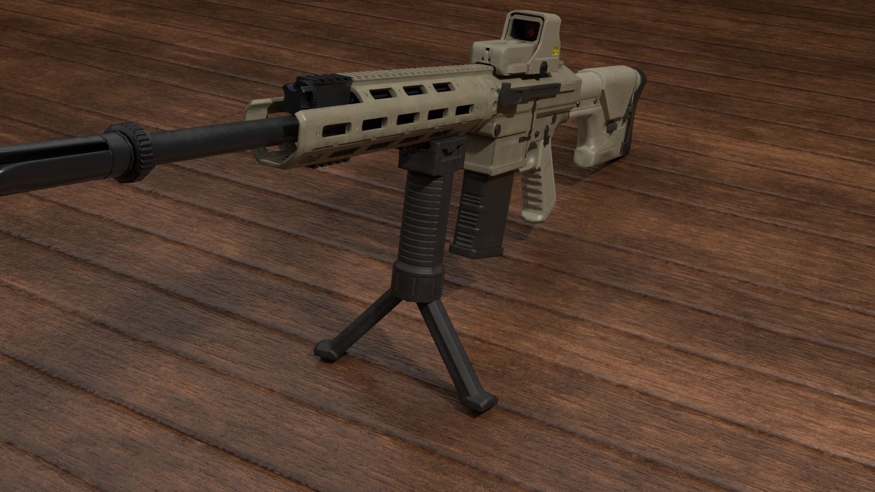 Semi-Automatic Sniper Package Low-poly 3D model_17