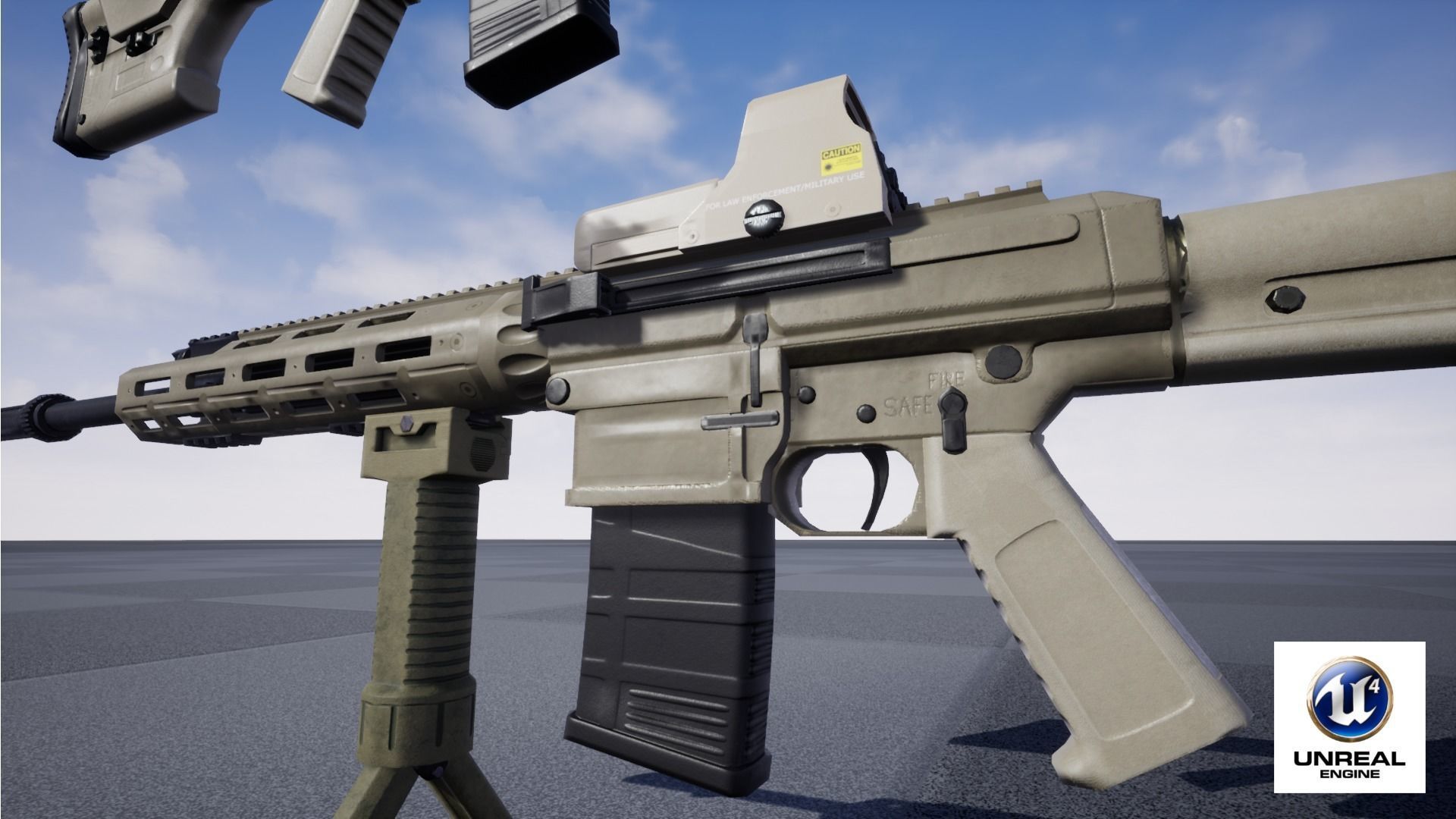 Semi-Automatic Sniper Package Low-poly 3D model_63