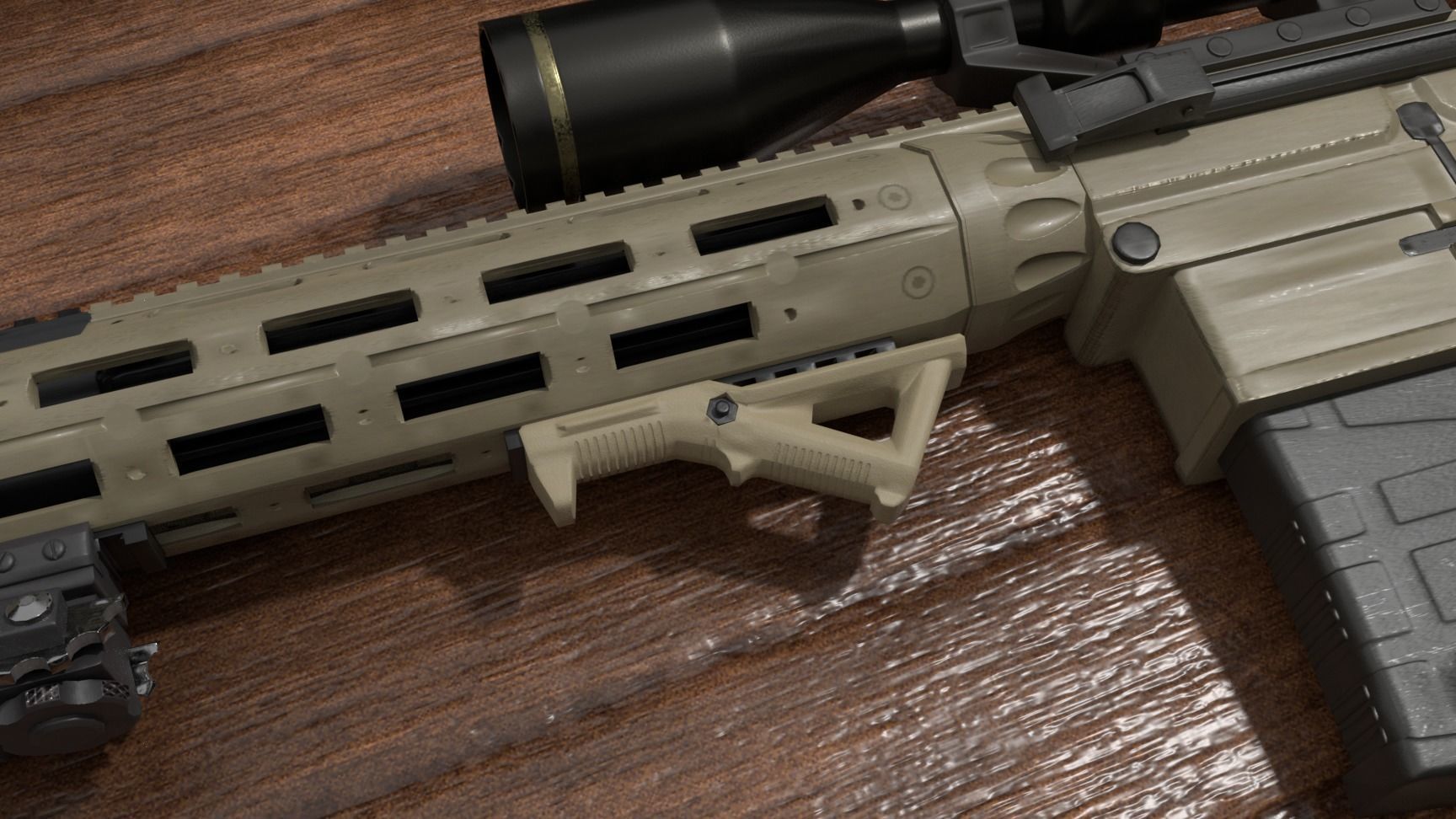 Semi-Automatic Sniper Package Low-poly 3D model_8