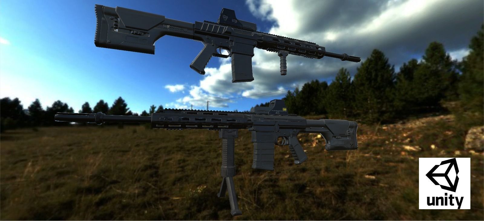 Semi-Automatic Sniper Package Low-poly 3D model_53