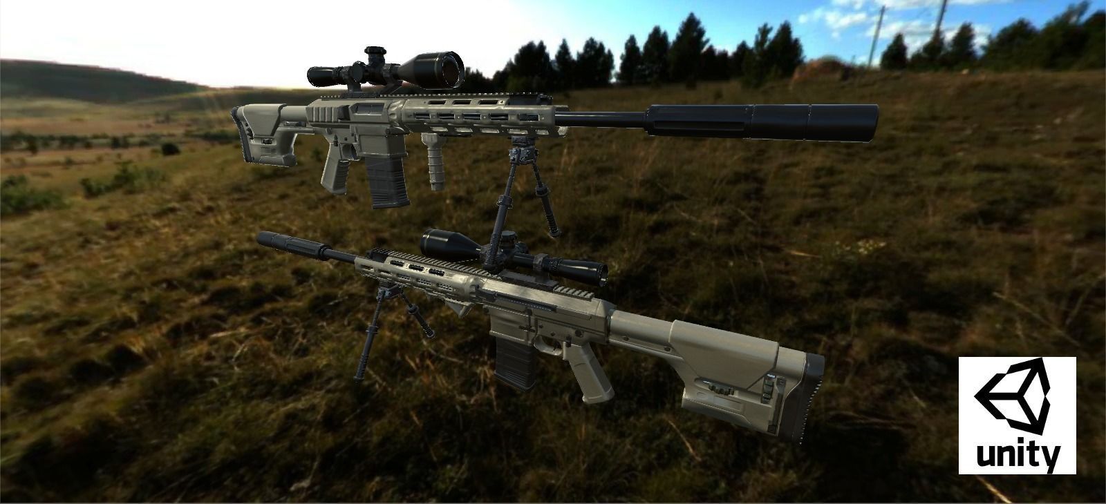 Semi-Automatic Sniper Package Low-poly 3D model_58