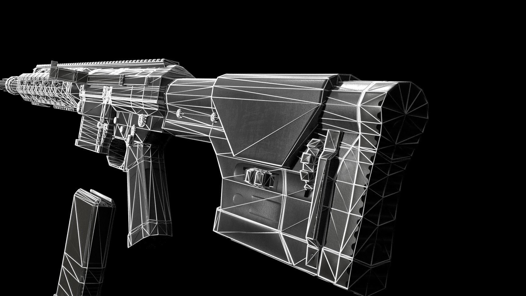Semi-Automatic Sniper Package Low-poly 3D model_43