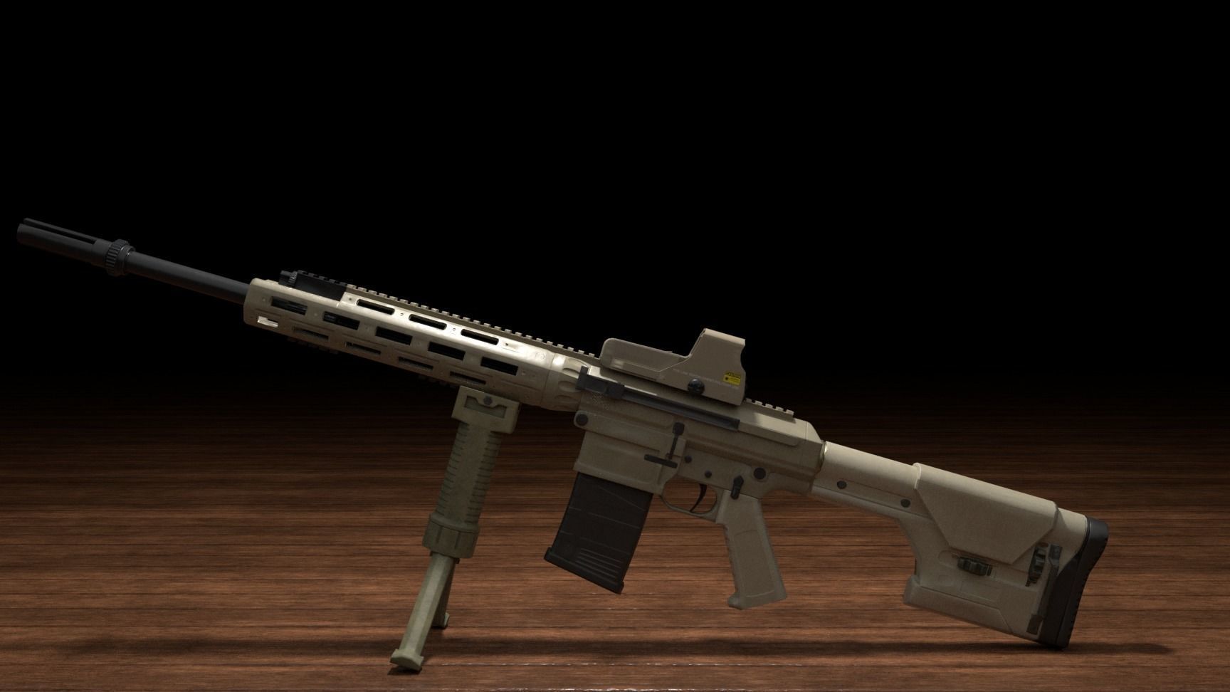 Semi-Automatic Sniper Package Low-poly 3D model_6