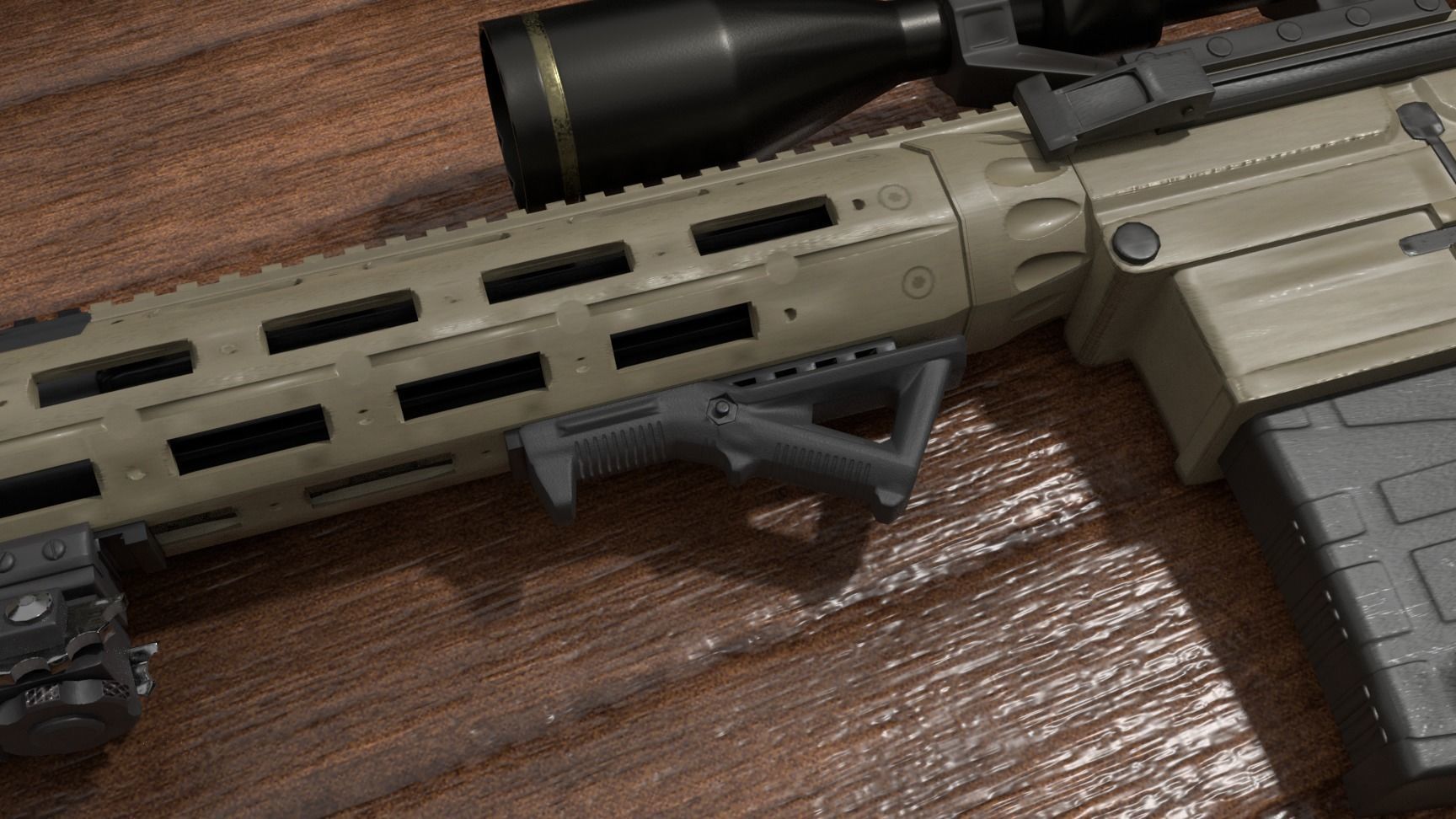 Semi-Automatic Sniper Package Low-poly 3D model_9