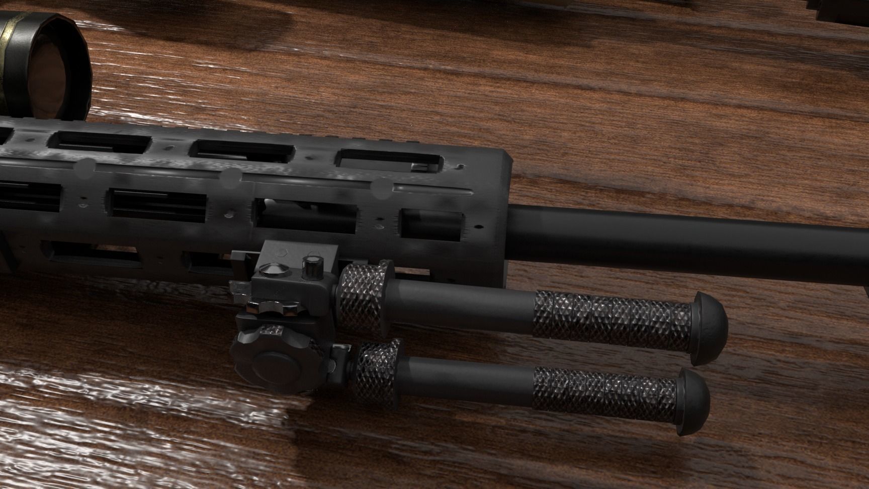 Semi-Automatic Sniper Package Low-poly 3D model_13