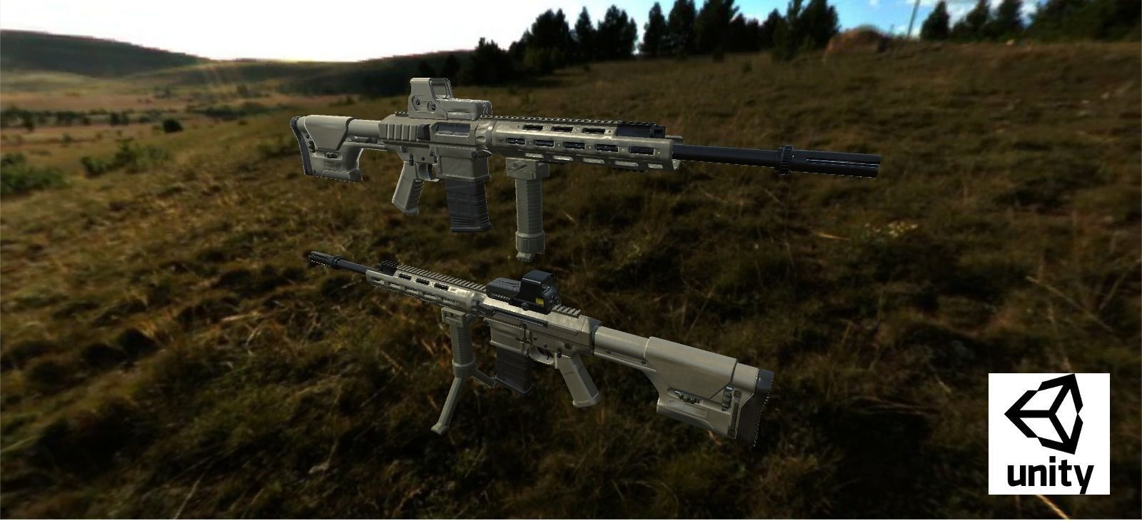 Semi-Automatic Sniper Package Low-poly 3D model_55