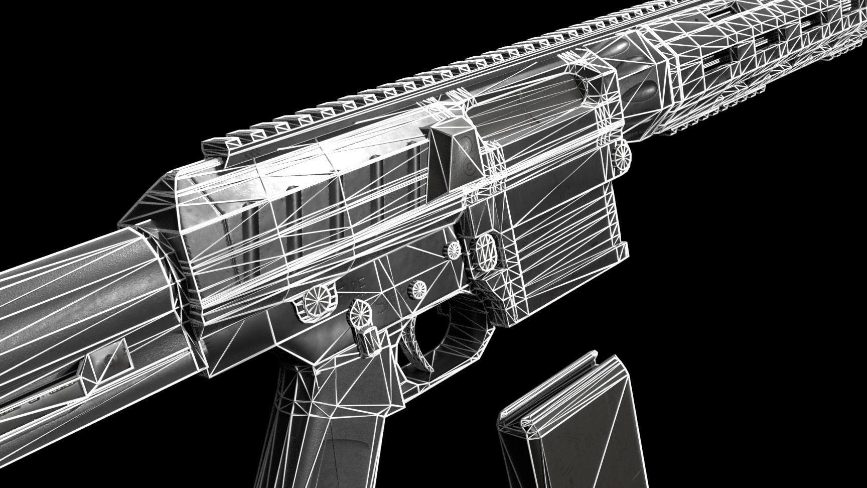 Semi-Automatic Sniper Package Low-poly 3D model_45