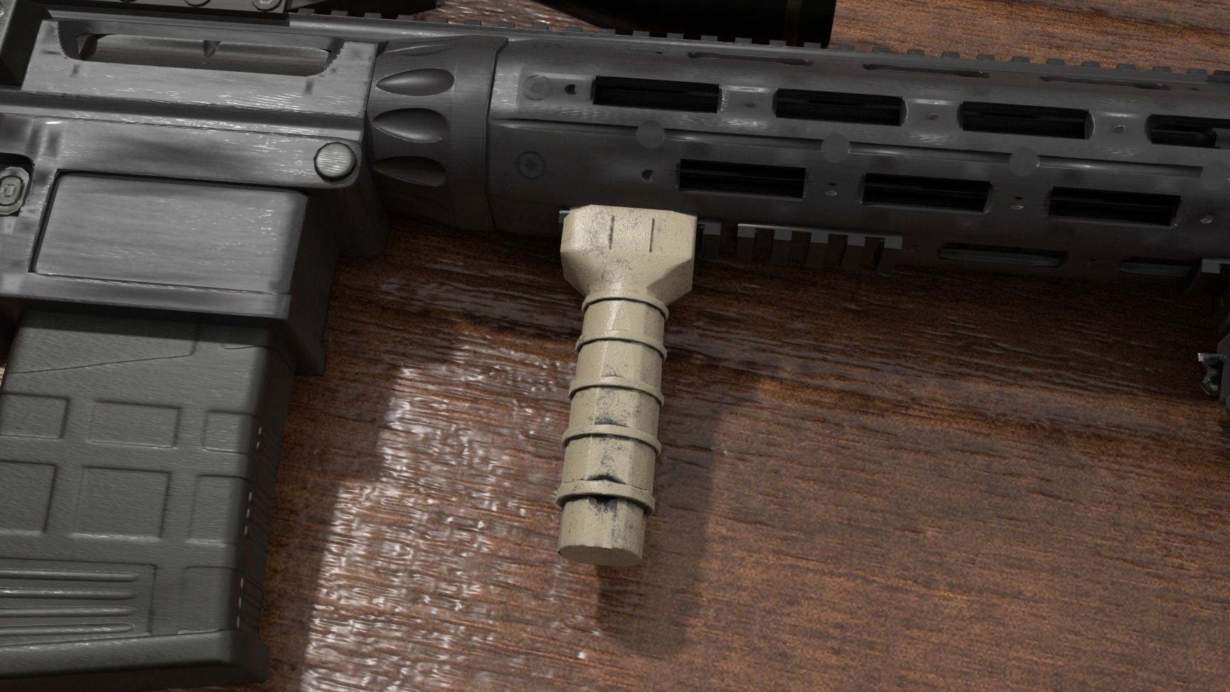 Semi-Automatic Sniper Package Low-poly 3D model_21