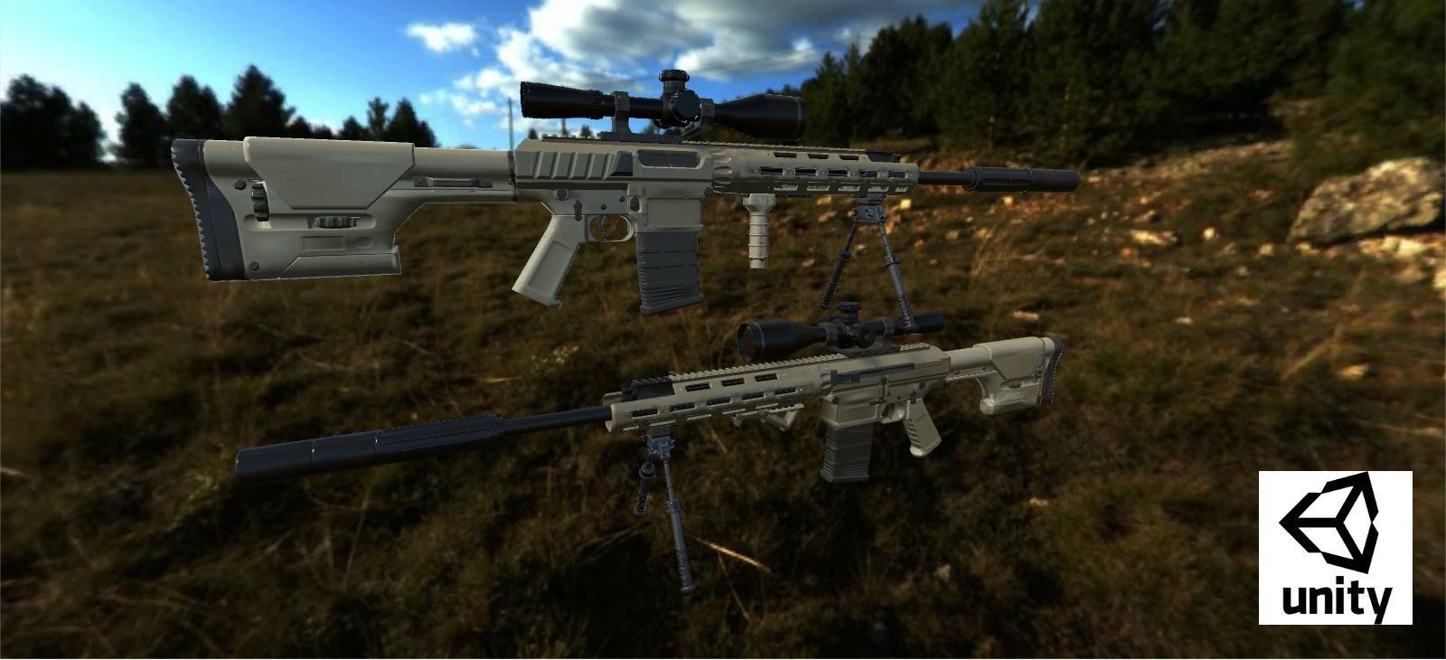 Semi-Automatic Sniper Package Low-poly 3D model_57