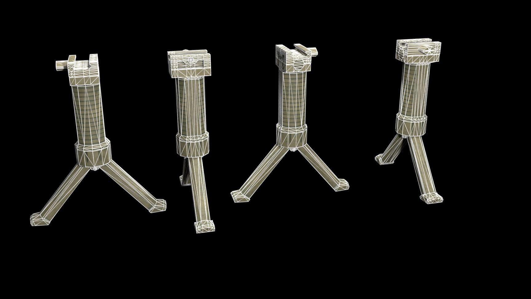 Semi-Automatic Sniper Package Low-poly 3D model_40