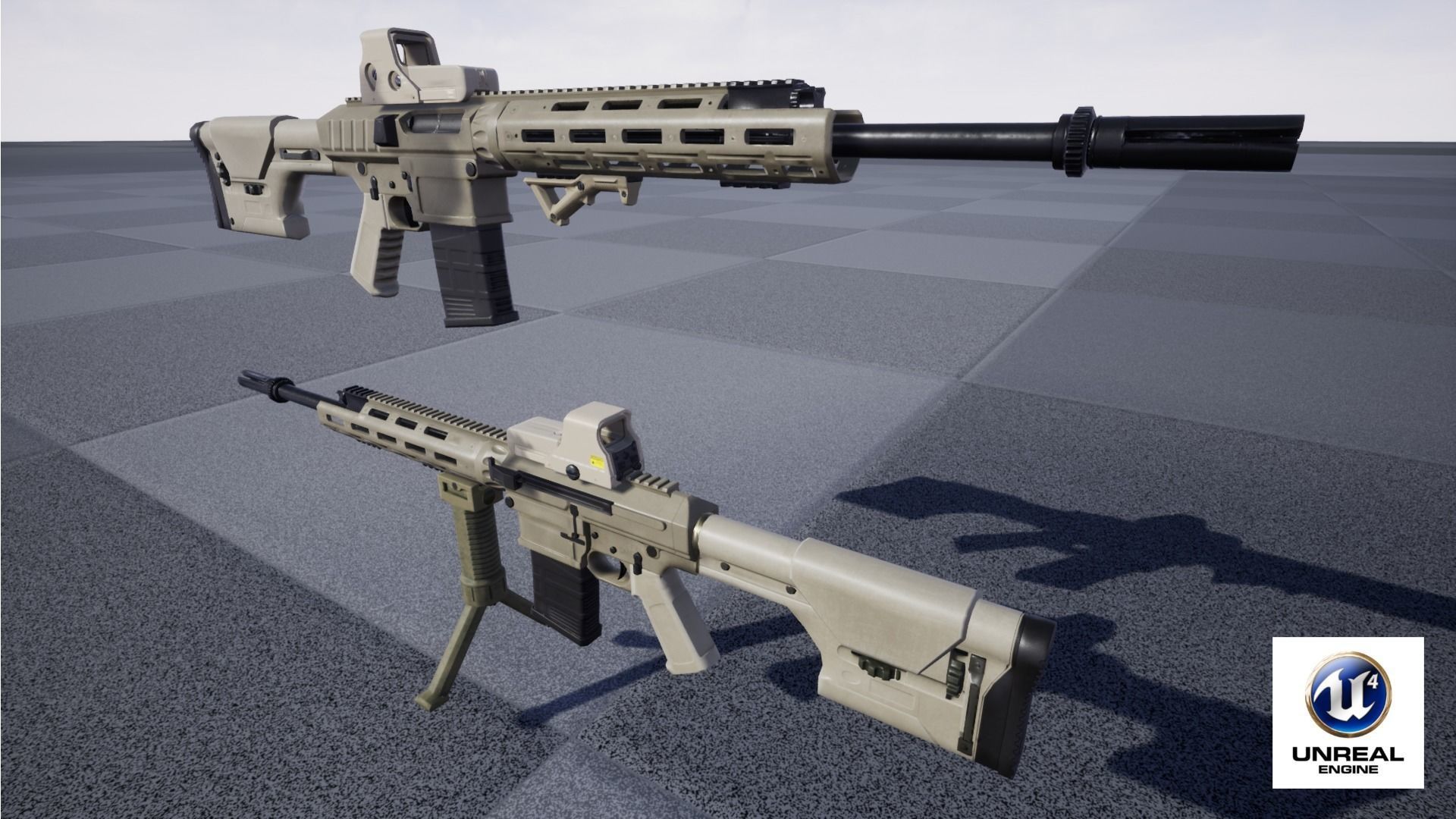 Semi-Automatic Sniper Package Low-poly 3D model_70