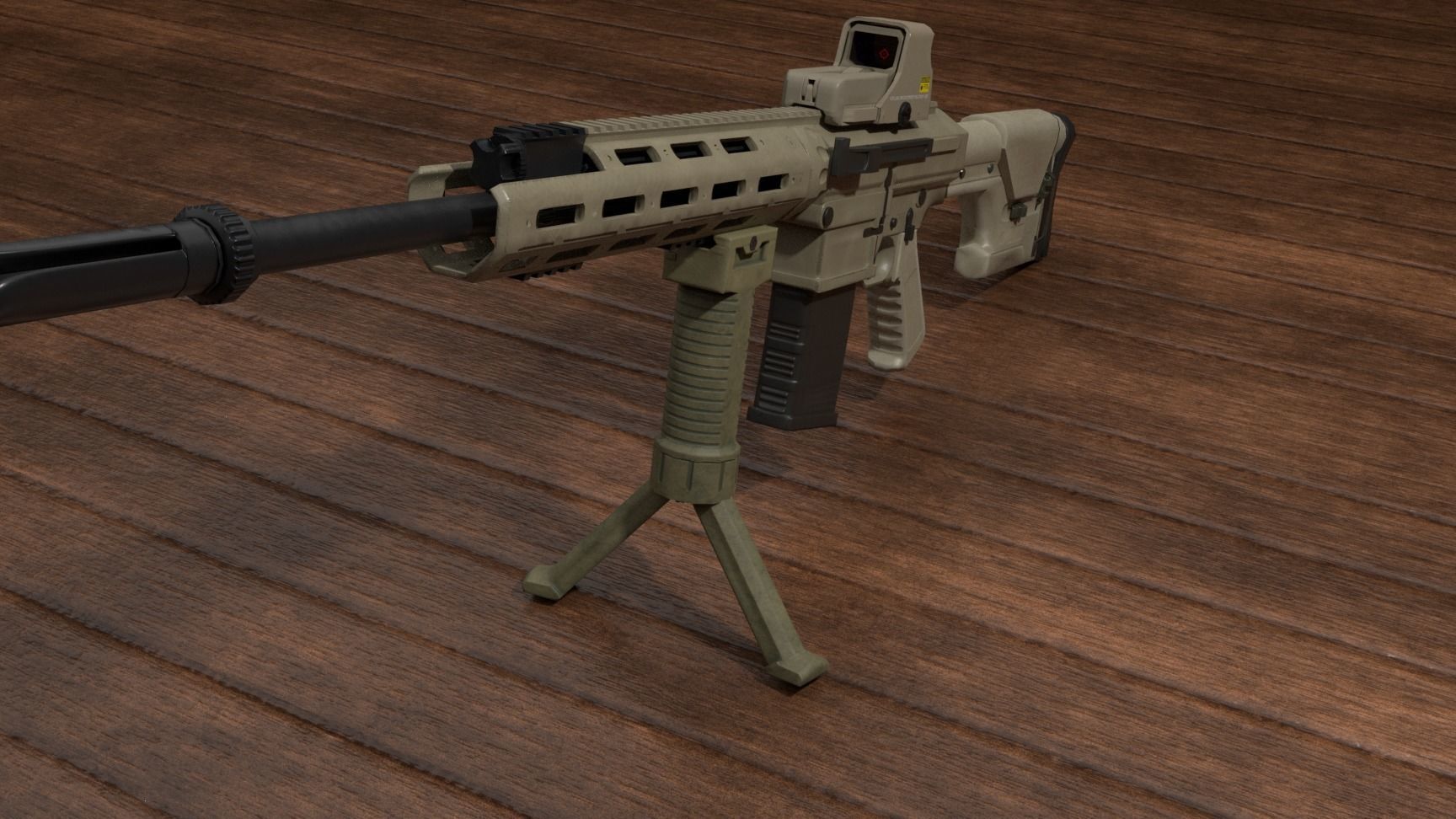Semi-Automatic Sniper Package Low-poly 3D model_16