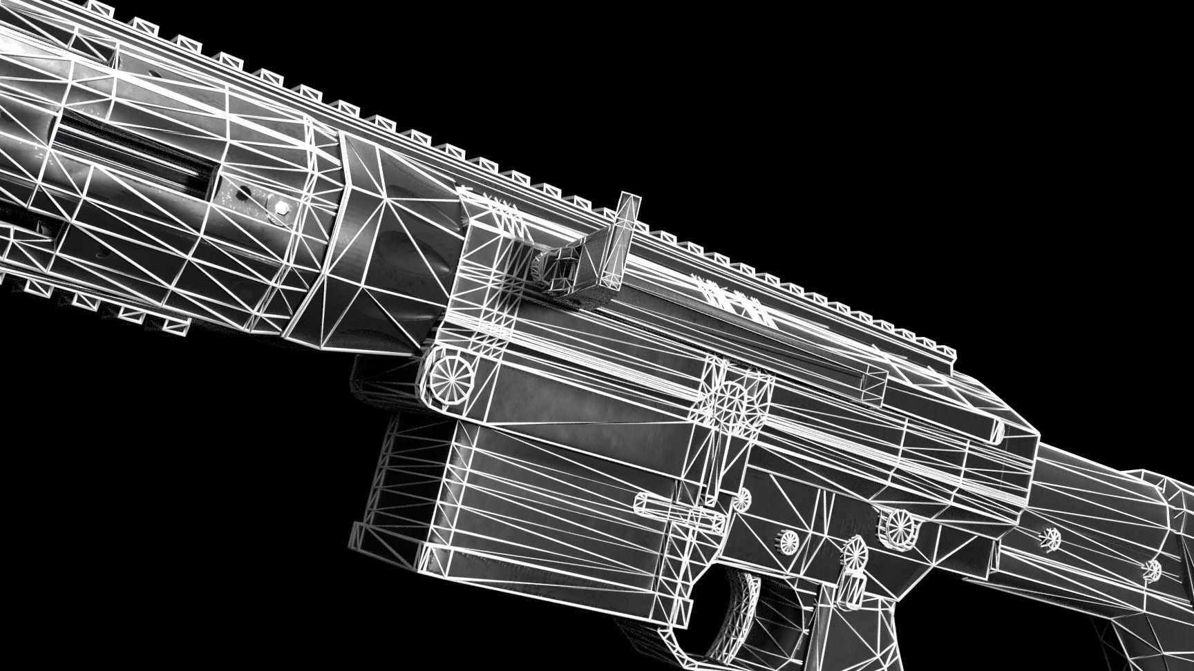 Semi-Automatic Sniper Package Low-poly 3D model_44